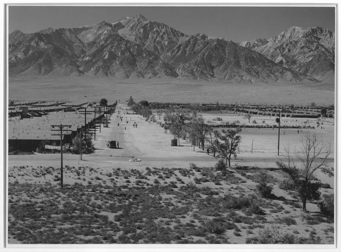 Manzanar relocation center for Japanese Americans, photographed by Ansel Adams