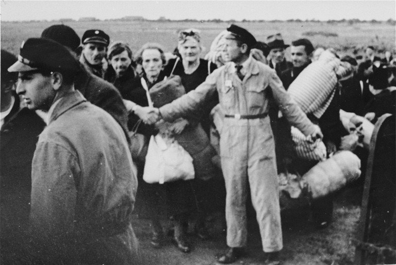 Arrival of a transport at the Westerbork camp. Westerbork, the Netherlands, October 1942. [LCID: 01339]
