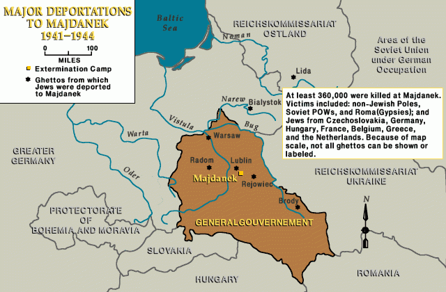 Major deportations to Majdanek, 1941-1944