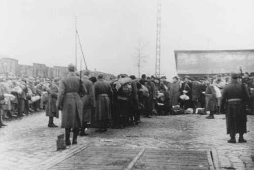 Deportation of Jews from the Jozsefvarosi train station in Budapest.