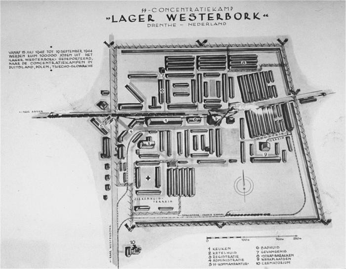 A map of the Westerbork transit camp