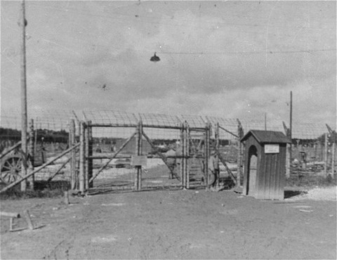The entrance gate to Kaufering IV subcamp of Dachau.