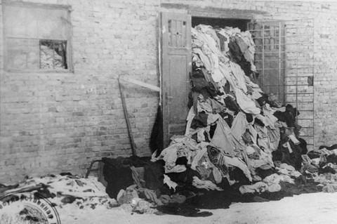 One of many warehouses at Auschwitz in which the Germans stored clothing belonging to victims of the camp.