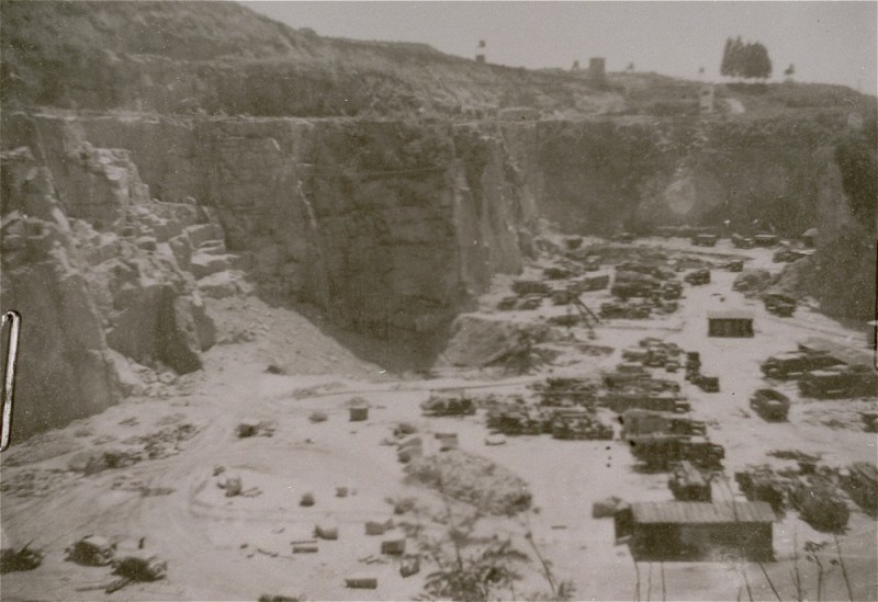 A view of the Wiener Graben quarry at the Mauthausen concentration camp, where prisoners were subjected to forced labor. [LCID: 89973]