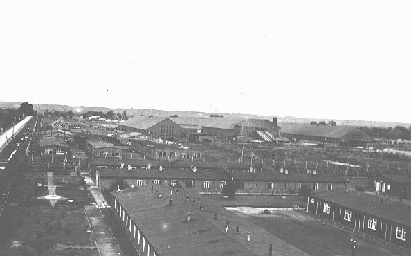 View of the Neuengamme concentration camp. Neuengamme, Germany, 1945.
