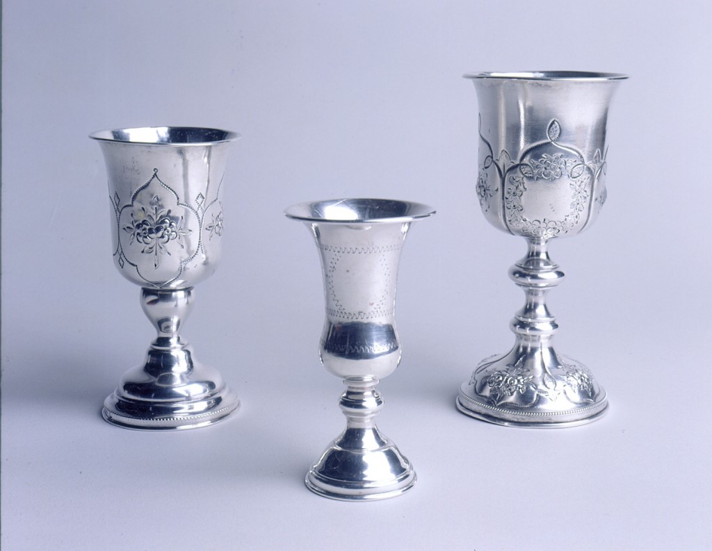 Silver kiddush cups of Caspary family