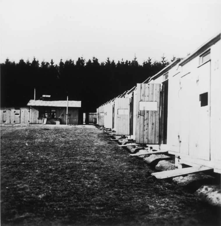 View of barracks in the Lety internment camp. Lety, Czechoslovakia, wartime. [LCID: 98467]