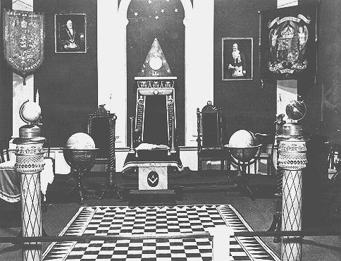 Display, entitled "British Freemasonry," in an anti-Masonic exhibition at a Berlin museum. [LCID: 90041]