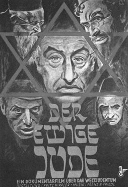 Propaganda poster advertising the antisemitic film "Der ewige Jude" (The Eternal Jew). [LCID: poster24]