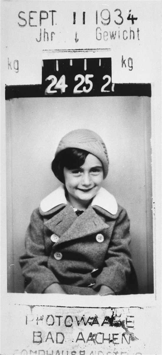 Anne Frank at five years of age. Bad Aachen, Germany, September 11, 1934. [LCID: 61729]