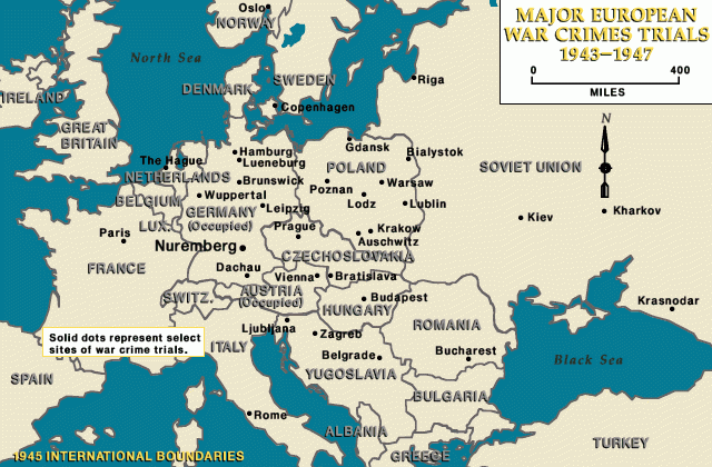 Major European war crimes trials, 1943-1947