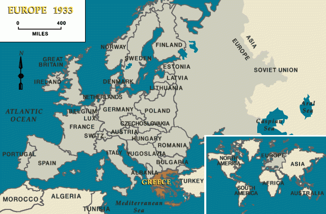 Europe 1933, Greece indicated [LCID: eur69370]