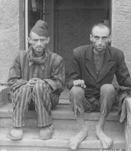 Survivors of the Dora-Mittelbau concentration camp, located near Nordhausen.