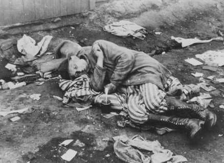 A camp survivor, soon after liberation. Bergen-Belsen, Germany, after April 12, 1945. [LCID: 75127]