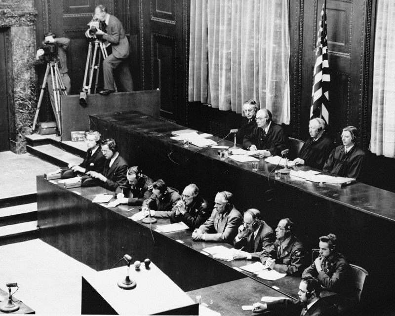 American judges (top row, seated) during the Doctors' Trial.
