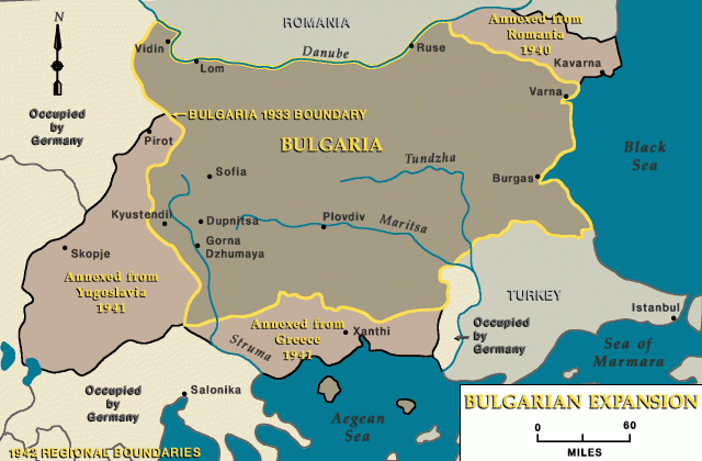 Bulgaria, border changes 1939-1942