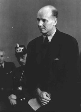 Carl Heinrich Langbehn, an attorney who was slated for a possible cabinet seat had the July 1944 attempt on Hitler's life succeeded, on trial before the People's Court in Berlin.