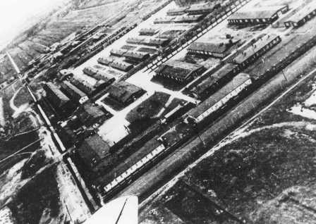 Aerial view of Neuengamme concentration camp. Germany, date uncertain.