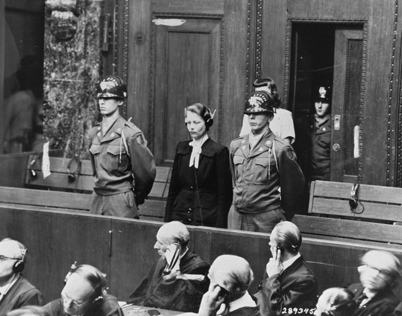 Herta Oberhauser, who was a physician at the Ravenbrueck concentration camp, is sentenced at the Doctors Trial in Nuremberg. [LCID: 41017]