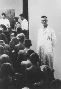 SS doctors examine Polish children judged "racially valuable" for adoption by Germans.