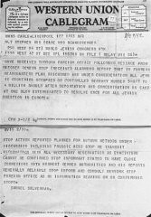 Esta é a cópia do telegrama que alertava para a existência de um plano nazista para a eliminação dos judeus na Europa, enviado por Gerhart Riegner, representante do Congresso Judaico Mundial em Genebra, para Sidney Silverman, da comunidade judaica britânica, e para Stephen Wise, nos EUA. O documento original havia sido enviado para ambos através dos governos britânico e norte-americano. No entanto, no dia 29 de agosto de 1942, percebendo que o Departamento de Estado dos EUA prorrogava a entrega do telegrama a Wise, Sidney Silverman resolveu enviar esta cópia do que havia recebido para o conhecimento de Wise.