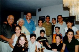 The extended Derman family. Top row, left to right: Aron, Lisa, Howard, Miriam, Daniel, Ari, Gordon, and Barbara (Howie's wife). Front row, left to right: Rachel, Yali, Evan, Gabe, Courtney, Ben, and Lindsay.