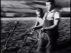 Members of a German Zionist youth group learn farming techniques in preparation for their new lives in Palestine. Many Jewish youths in Nazi Germany participated in similar programs, hoping to escape persecution by leaving the country.