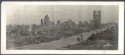 1919 photograph showing World War I destruction in Ypres, Belgium.