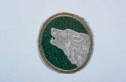 Insignia of the 104th Infantry Division. The nickname of the 104th Infantry Division, "Timberwolf," originated from the division's insignia, a gray timberwolf. The timberwolf, native to the Pacific Northwest, was chosen as representative of the area where the division was formed in 1942.