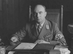 Arthur Greiser, a leading Nazi Party official in Danzig. He became the head of the Danzig Senate in 1934. After the beginning of World War II, he became administrator of the new province known as the Warthegau.