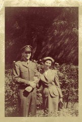 Regina met Victor Gelb, a young Jewish American, in 1950 in Brooklyn. Victor had been drafted into the Korean War.  This photograph shows Victor (left) in September 1952.
With the end of World War II and collapse of the Nazi regime, survivors of the Holocaust faced the daunting task of rebuilding their lives. With little in the way of financial resources and few, if any, surviving family members, most eventually emigrated from Europe to start their lives again. Between 1945 and 1952, more than 80,000 Holocaust survivors immigrated to the United States. Regina was one of them. 