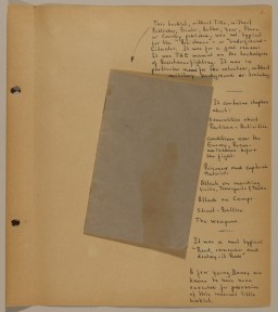 Page from volume 5 of a set of scrapbooks compiled by Bjorn Sibbern, a Danish policeman and resistance member, documenting the German occupation of Denmark. Bjorn's wife Tove was also active in the Danish resistance. After World War II, Bjorn and Tove moved to Canada and later settled in California, where Bjorn compiled five scrapbooks dedicated to the Sibbern's daughter, Lisa. The books are fully annotated in English and contain photographs, documents and three-dimensional artifacts documenting all aspects of the German occupation of Denmark. This page contains the resistance fighting manual published without any identifying marks on the cover.