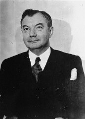 US Chief Prosecuter Robert H. Jackson, pictured at the time of the International Military Tribunal (1945–1946). In 1941, Jackson had been appointed to the US Supreme Court. Justice Jackson took a leave of absence from the court in 1945 to serve as chief US war crimes prosecutor at the Nuremberg trials of former German leaders. He returned to the Supreme Court in 1946.