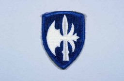 Insignia of the 65th Infantry Division. The 65th Infantry Division was nicknamed the "Battle Axe" after the divisional insignia, a halbert (an axe on a pole), used to cut through the enemy during medieval times.