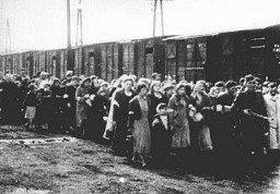 Scene during the deportation of Jews in occupied Poland. Place and date uncertain. 