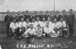 A soccer team of the Jewish sports club, Ha-koach (The Strength). Kalisz, Poland, ca. 1933.