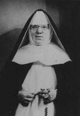 Portrait of Mother Superior Alfonse, who hid Jewish children from the Nazis in the Dominican Convent of Lubbeek near Hasselt. Yad Vashem recognized her as Righteous Among the Nations. Belgium, wartime