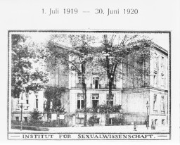 The Institute for Sexual Science was founded in Germany by Dr. Magnus Hirschfeld, a leading researcher of sex, sexuality, and gender. In 1933, the Nazis looted the institute and forced it to close. Photo published in 1924.