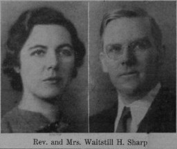 Portraits of Martha and Waitstill Sharp from an unknown newspaper. Published before they left for Europe on a relief mission with the Unitarian Service Committee.