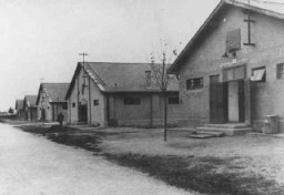 View of buildings in the Sered concentration camp in Slovakia, 1941–44.