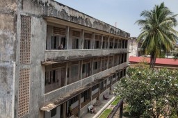 The most notorious of the 189 known interrogation centers in Cambodia was S-21, housed in a former school and now called Tuol Sleng for the hill on which it stands. Between 14,000 and 17,000 prisoners were detained there, often in primitive brick cells built in former classrooms. Only 12 prisoners are believed to have survived.