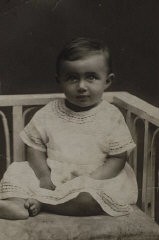 Photograph showing Blanka when she was about 1 year old, ca. 1923. She received this photograph many years later, after she came to America, from her grandmother's half brother.