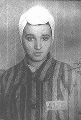 14-year-old Sara Bialovadska, imprisoned in the Kaiserwald concentration camp near Riga. Latvia, 1943.