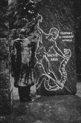 Memorial sculpture in honor of Swedish diplomat Raoul Wallenberg, who helped rescue Jews from the Nazis. Budapest, Hungary, 1990.
