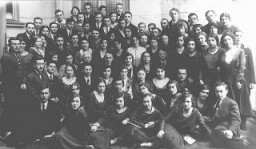 Graduates of the Piotrkow Trybunalski Hebrew Gymnasium (Jewish high school). Piotrkow Trybunalski, Poland, 1929.