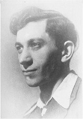 Portrait of Josef Kaplan. Kaplan was a youth movement leader. He was also a leader of the Warsaw ghetto underground and Jewish Fighting Organization (ZOB). He was caught preparing forged documents and was killed. Poland, before September 1942.