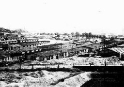 View of the industrial section of the Plaszow camp. Plaszow, Poland, 1944.