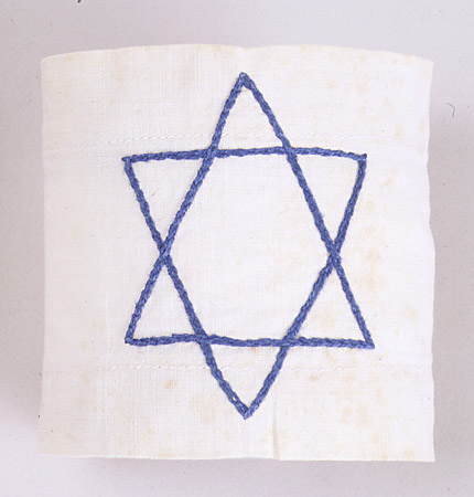 White armband with blue Star of David