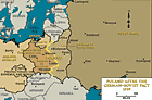 La linea di spartizione della Polonia tra la Germania e l'Unione Sovietica, 1939