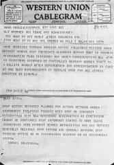 El líder judío británico Sidney Silverman le reenvió al líder judío estadounidense Stephen Wise esta copia del telegrama original ...